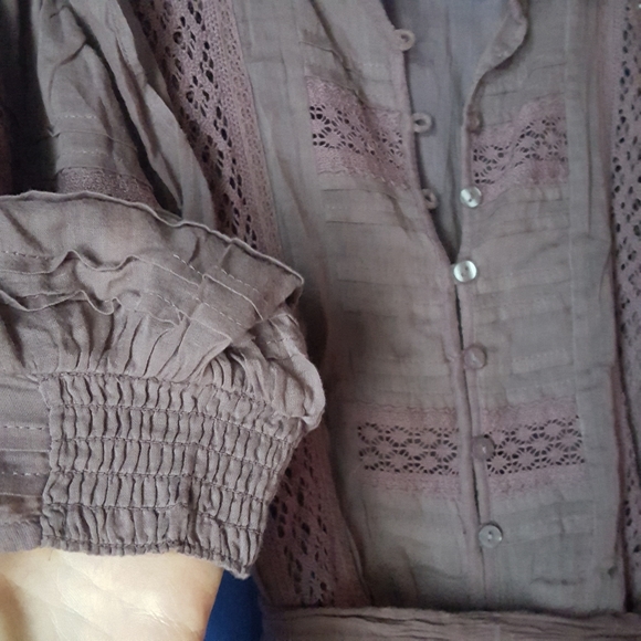 Free People Crochet Lilac purple Prairie sax Dress - Picture 5 of 11